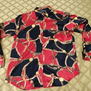 LAUREN RALPH LAUREN EQUESTRIAN FRENCH CUFF BLOUSE
